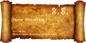 Ugor Borsika névjegykártya